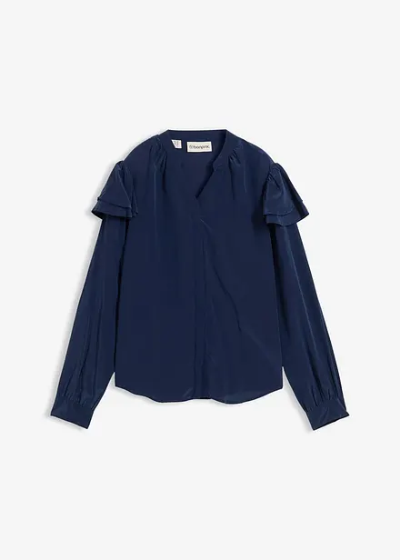 Blus med sidenandel