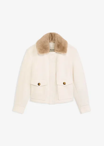 Vinterjacka i ullig stil