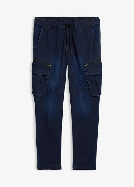 Mjuka jeans med cargofickor, Regular Fit, Straight