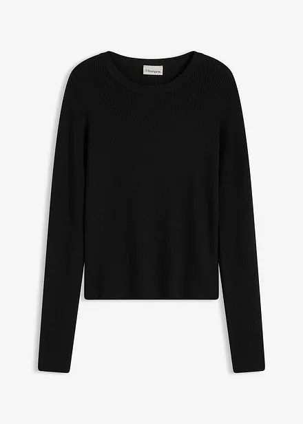 Finstickad tröja av mjuk viskosmix