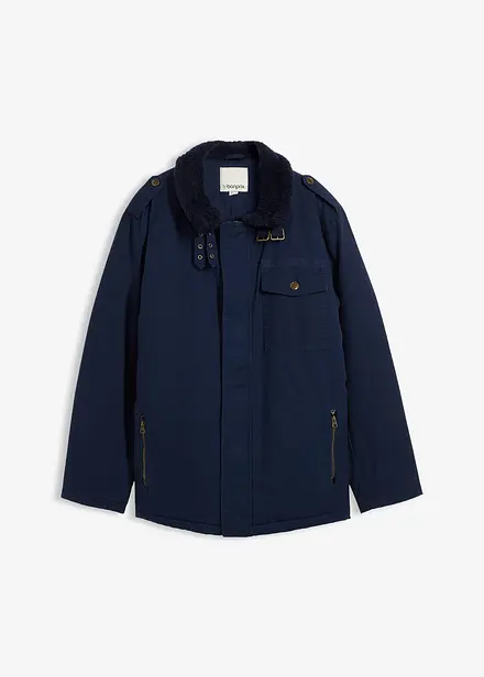 Vinterjacka av ren bomull med teddyfoder