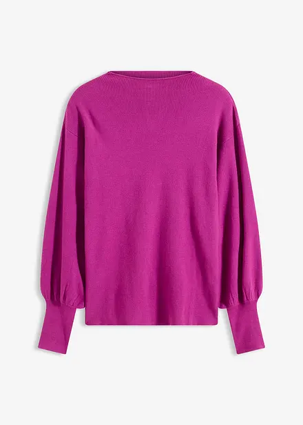 Stickad tröja med ballongärmar