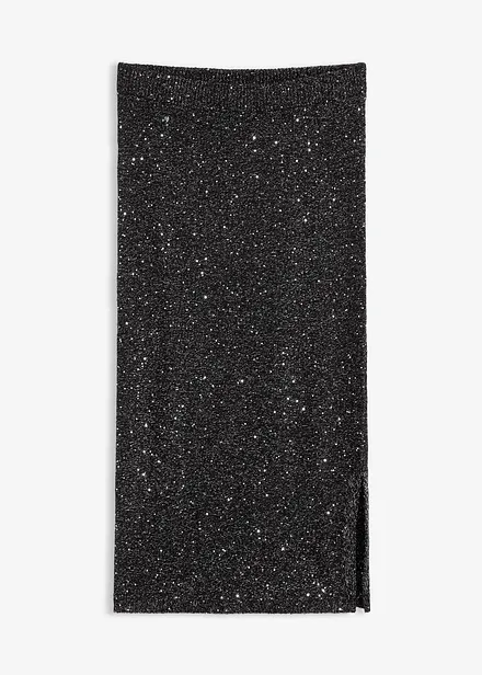 Stickad kjol med paljetter