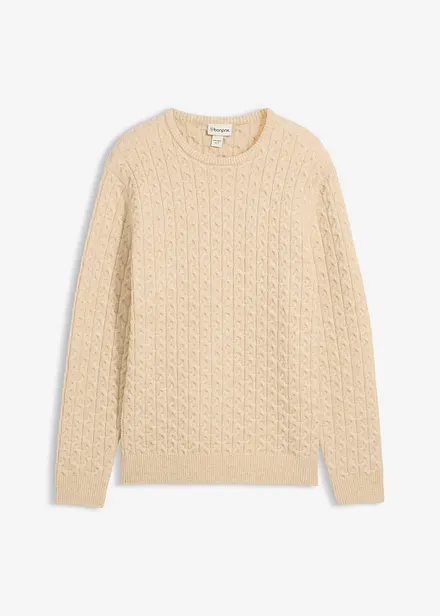 Tr&ouml;ja med rund halsringning och strukturm&ouml;nster