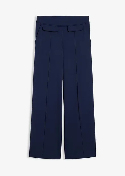 Byxa i bootcut-modell av glansig viskosmix