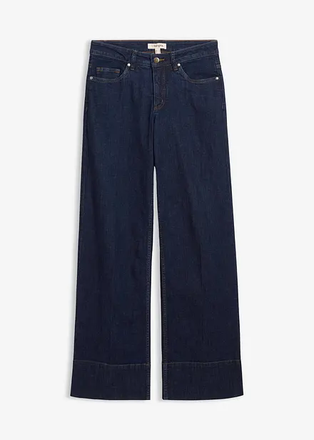 Wide Leg Jeans Mid Waist, med ekologisk bomull