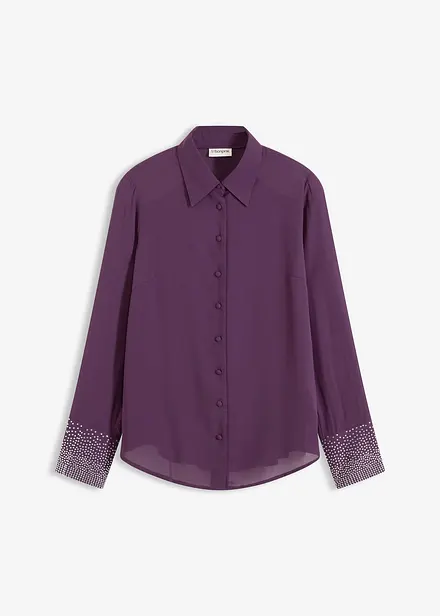 Skjortblus med glitterstenar