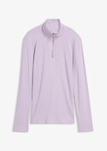 Ribbstickad topp av mjuk viskosmix