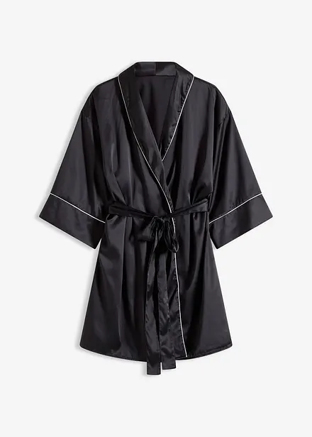 Kimono i satin med glansiga effekter