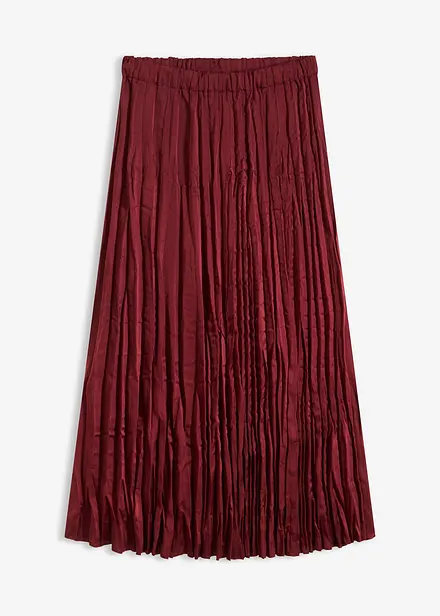 Maxikjol i krinklat material av satin