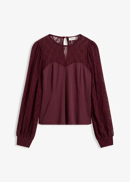 Långärmad topp med spets