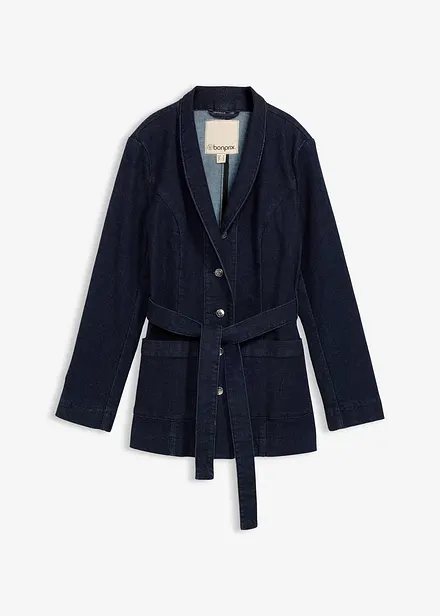 Jeansjacka med sk&auml;rp i bomull