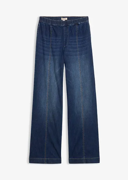 Wide Leg Jeans High Waist, med bekv&auml;m midja, Full Length
