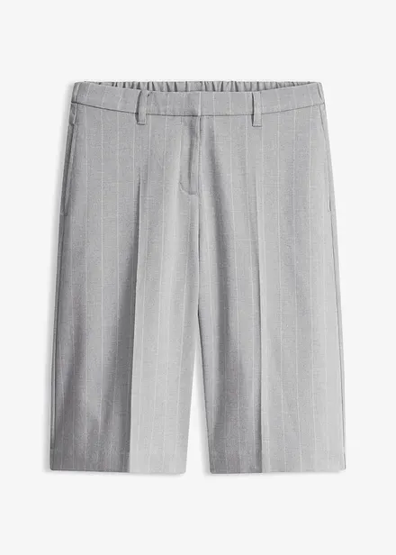 Kritstreckrandiga shorts med gubbveck