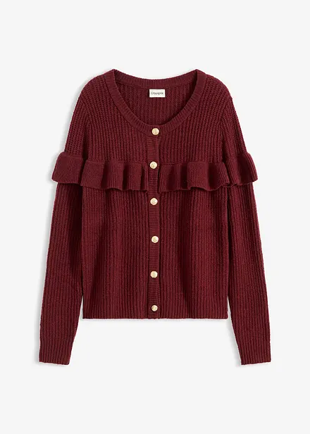 Finstickad cardigan i bomullsmix