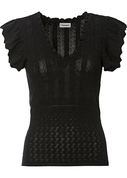 Stickad topp av viskos med mjukt fall