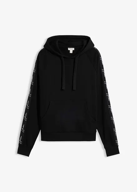 Sweatshirt med huva i ekologisk bomull, avslappnad passform