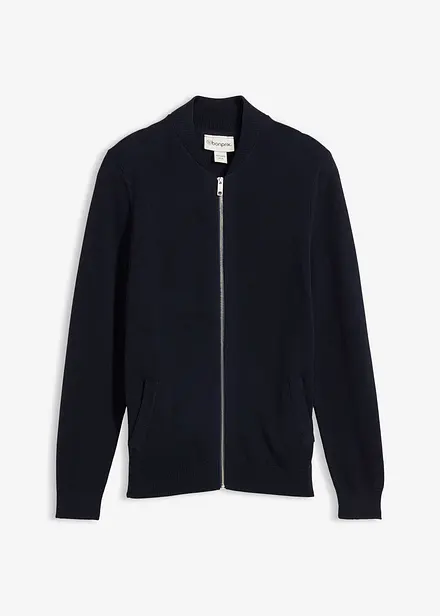 Cardigan med &aring;tervunnen bomull