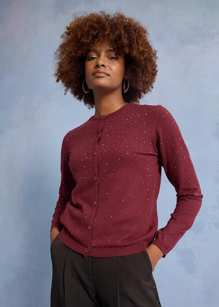 Cardigan med glitterstenar