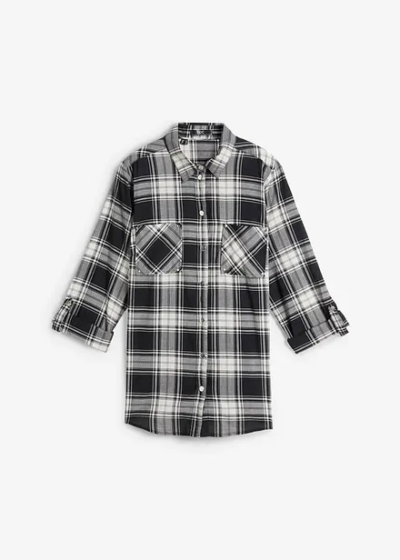 Rutig skjortblus i ren bomull