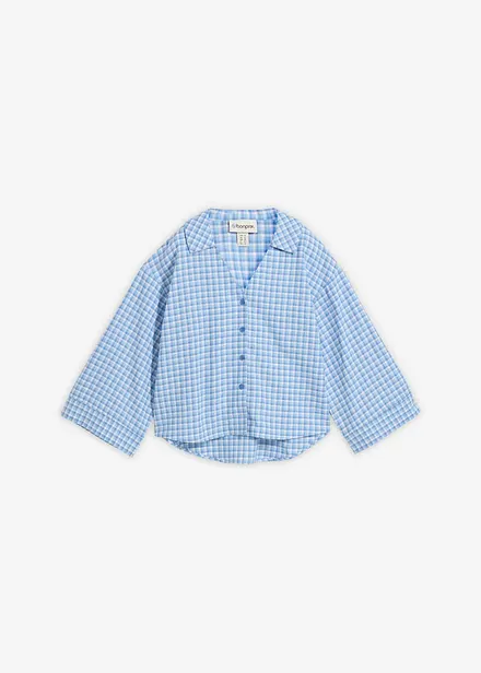 Skjortblus av luftig linnemix