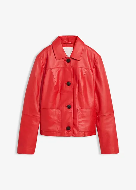 Kort skinnjacka i lammnappa