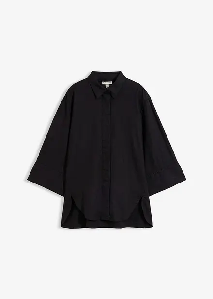 Skjortblus i svalkande linnemix