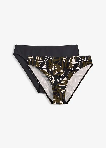 Bikinibyxa (2-pack) enf&auml;rgad och m&ouml;nstrad