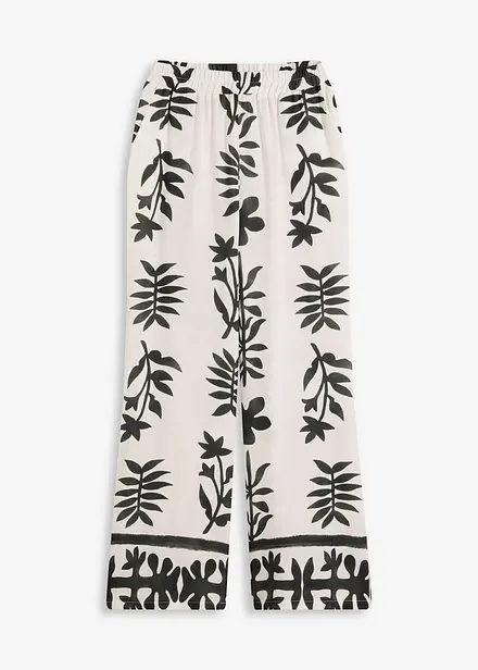 M&ouml;nstrad byxa i f&ouml;ljsam viskos