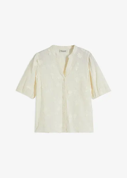 Kort&auml;rmad blus i ren bomull