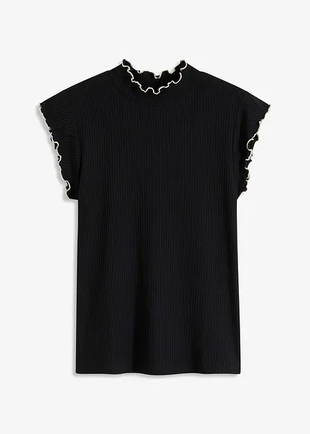 Ribbstickad topp av viskosmix