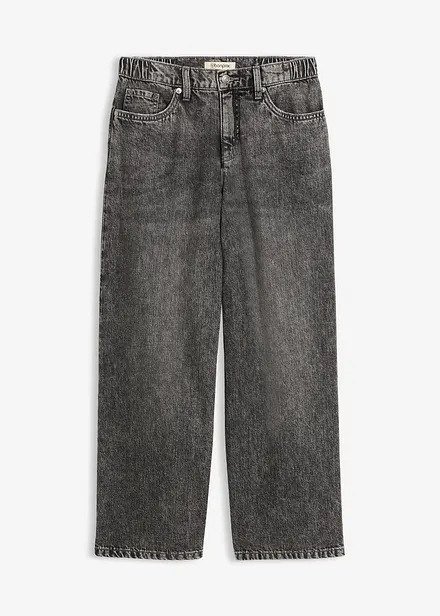 Loose Straight Jeans Mid Waist, cropped