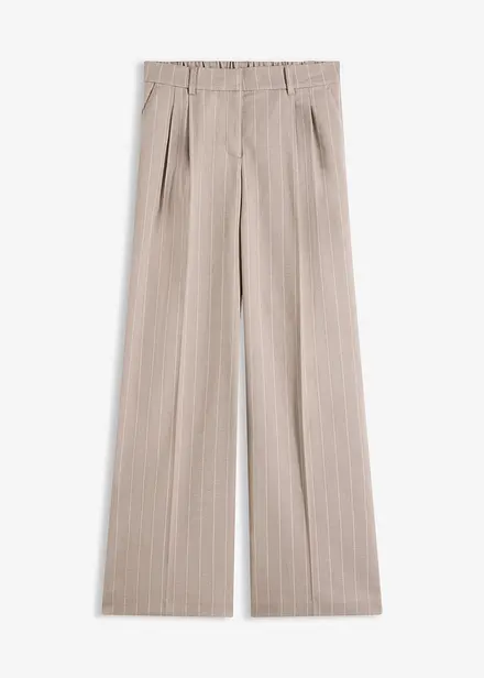 Kritstrecksrandig byxa med vida ben