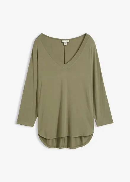 Topp med 3/4-&auml;rm i elastisk viskos