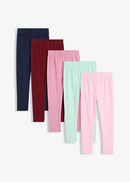 Leggings i ekologisk bomull med stretch (5-pack)