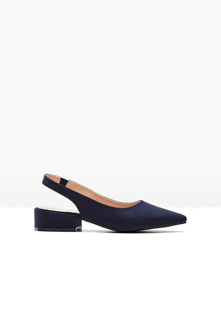 Slingbackpumps med l&aring;g blockklack