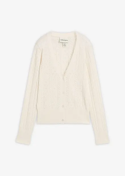 H&aring;lm&ouml;nstrad cardigan med sidenandel