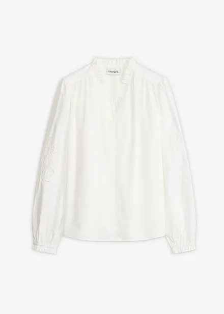 Bomullstunika med h&aring;lbroderi