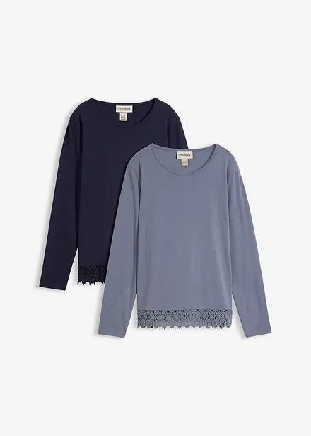 L&aring;ng&auml;rmad topp i bomull (2-pack)