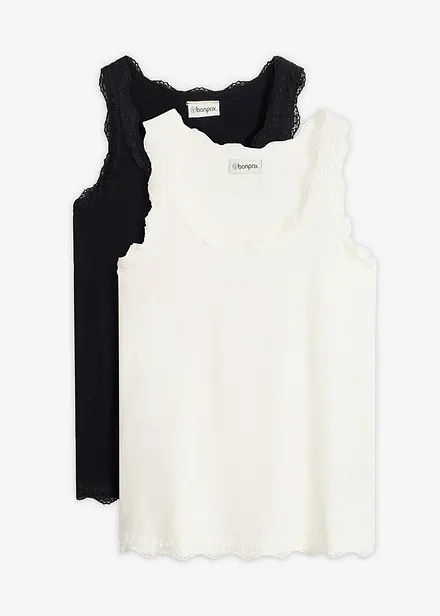 Linne med spets (2-pack)