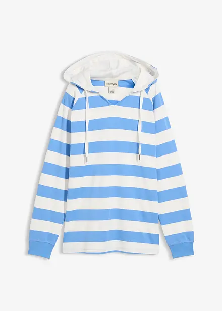 Tunn topp med huva i bomullsmix