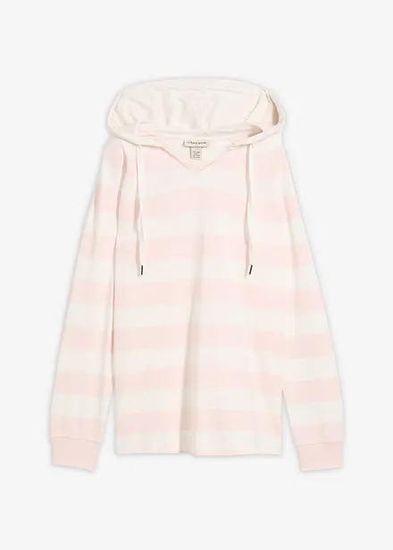 Tunn topp med huva i bomullsmix