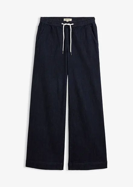 Stretch Wide Leg Jeans Mid Waist