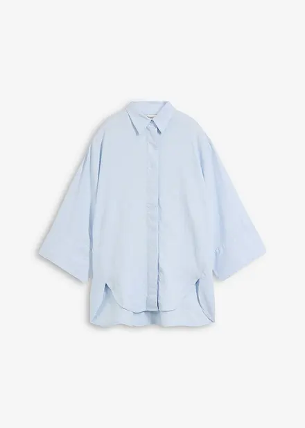 Skjortblus i svalkande linnemix