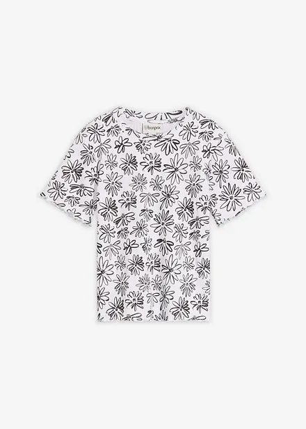 Kort T-shirt i bomullsmix