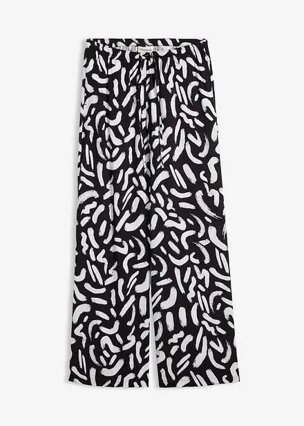 M&ouml;nstrad dra p&aring;-byxa i f&ouml;ljsam viskos