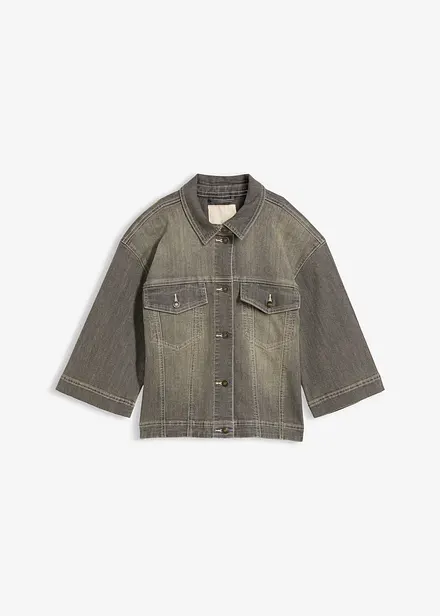 Jeansjacka med 3/4-&auml;rm