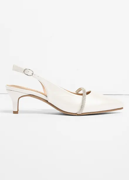 Slingbackpumps med glitterstenar