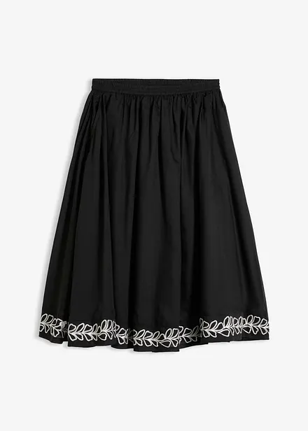 Mellanl&aring;ng kjol med broderi