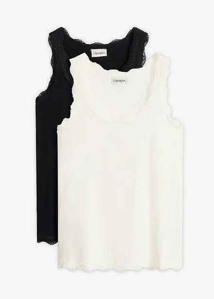 Linne med spets (2-pack)